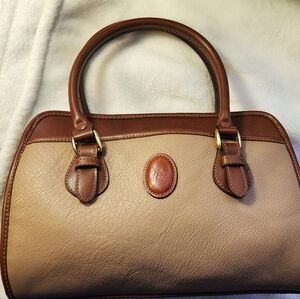 Carriage House Leather Boston Bag Vintage 80's Tan & Brown EUC